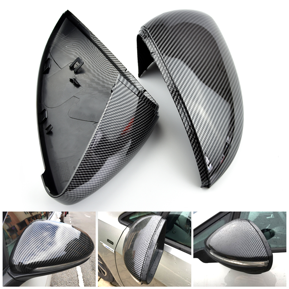 Carbon Fiber Mirror Cover Rearview Side Mirror Cap Housing for VW