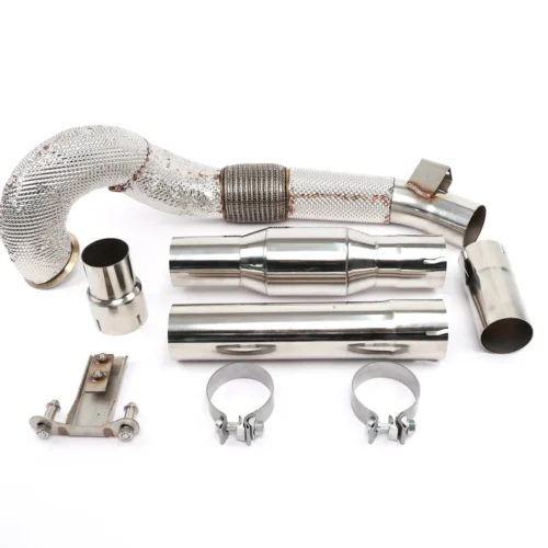 EM 3.5” Exhaust Downpipe for 1.8/2.0T MQB vehicles (High Flow CAT Optional)